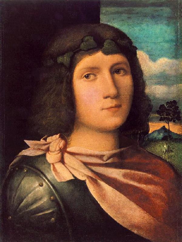 Palma Vecchio Portrait of a Young Man af France oil painting art